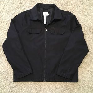 Calvin Klein Zip Up Black Jacket, Size Large
